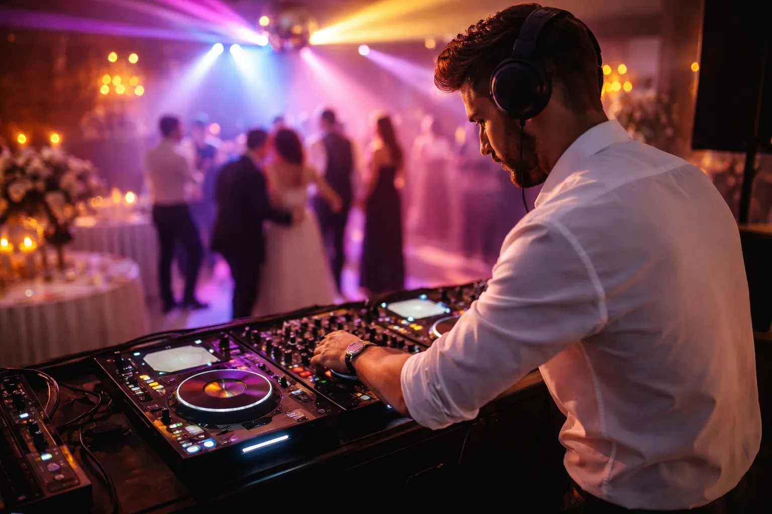 DJ en train d’animer une soirée avec piste de danse pour mariage à Saint-Dizier